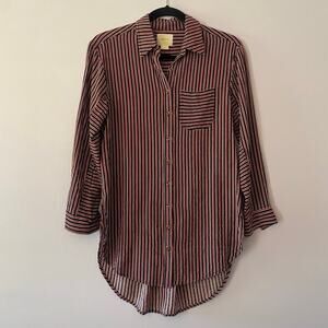 Maeve by Anthropologie Adelaide Poplin Striped Button Down Shirt Women's size XS